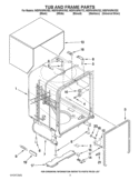 TUB AND FRAME PARTS Diagram and Parts List for WDF510PAYS2  Whirlpool Dishwasher