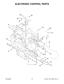 07 - Electronic Control Parts Diagram and Parts List for KES8558PL0  Whirlpool Espresso Machine