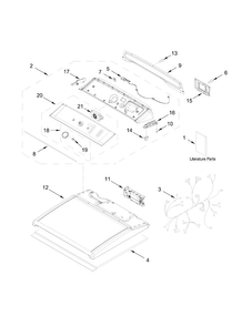 Top And Console Parts Diagram and Parts List for 11069133413  Kenmore Dryer