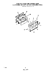 Oven Door Diagram and Parts List for 2735*0A  Roper Range
