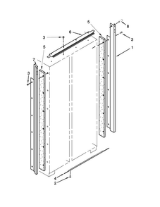 Cabinet Trim Parts Diagram and Parts List for KSSC42QVS10  KitchenAid Refrigerator