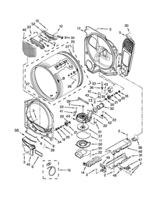 Bulkhead Parts Diagram and Parts List for WED8100BW0  Whirlpool Dryer
