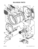 BULKHEAD PARTS Diagram and Parts List for CEM2793BQ0  Whirlpool Dryer