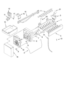Icemaker Parts, Optional Parts Diagram and Parts List for KBFS25ETBL11  KitchenAid Refrigerator