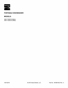 Cover Sheet Diagram and Parts List for 66517152K216  Kenmore Dishwasher