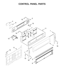 Control Panel Parts Diagram and Parts List for KFGG500EBL1  KitchenAid Range