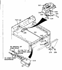 Door Latch System Diagram and Parts List for 1189367120  Kenmore Range