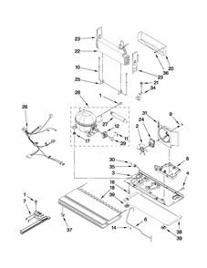 Unit Parts Diagram and Parts List for 59669989011  Kenmore Refrigerator