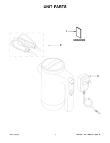 Unit Parts Diagram and Parts List for 5KHMB732EDG0  KitchenAid Mixer