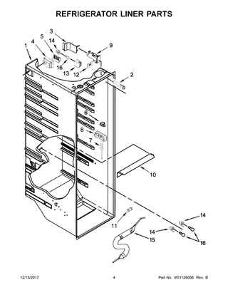 Refrigerator Liner Parts Diagram and Parts List for WRS588FIHV00  Whirlpool Refrigerator