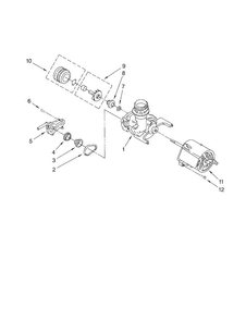 Pump And Motor Diagram and Parts List for DU810SWPU3  Whirlpool Dishwasher