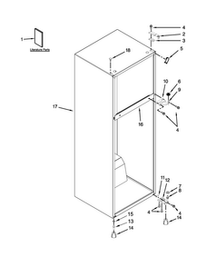 Cabinet Parts Diagram and Parts List for WRT111SFDB01  Whirlpool Refrigerator