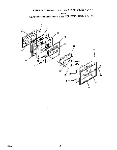 Oven Door Diagram and Parts List for 2492*1A  Roper Range