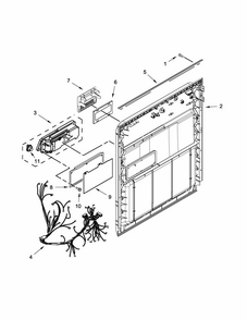 Inner Door Parts Diagram and Parts List for 66513009N510  Kenmore Dishwasher