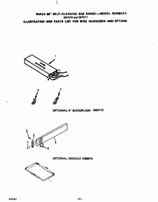 Wire Harness Diagram and Parts List for S8757*0  Roper Range