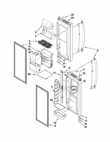 Refrigerator Door Parts Diagram and Parts List for 59679542015  Kenmore Refrigerator