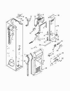 Part Location Diagram of W10581993 Whirlpool COVER-EVAP