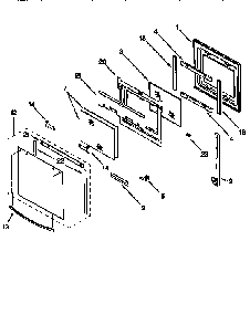 Oven Door Diagram and Parts List for RS676PXEZ0  Whirlpool Range