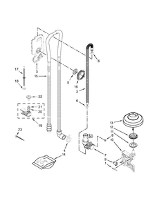 Fill, Drain And Overfill Parts Diagram and Parts List for KUDS30SXSS9  KitchenAid Dishwasher