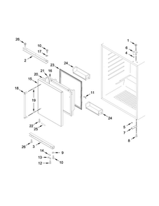 Door Parts Diagram and Parts List for KURL104ESB00  KitchenAid Refrigerator