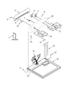 Top And Console Parts Diagram and Parts List for 110C62332511  Kenmore Dryer