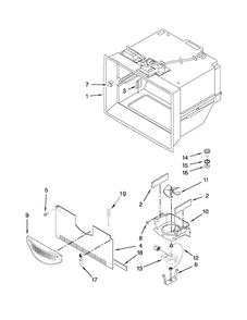 Freezer Liner Parts Diagram and Parts List for KFIS29BBWH02  KitchenAid Refrigerator