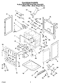 CHASSIS Diagram and Parts List for GR460LXKP0  Whirlpool Range