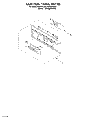 CONTROL PANEL Diagram and Parts List for RS696PXGB9  Whirlpool Range
