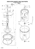 AGITATOR, BASKET AND TUB Diagram and Parts List for 7MLSR7533JT4  Whirlpool Washer