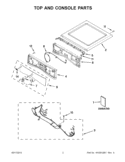 TOP AND CONSOLE PARTS Diagram and Parts List for YWED88HEAW1  Whirlpool Dryer