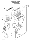 ICEMAKER PARTS Diagram and Parts List for GX5FHDXVY08  Whirlpool Refrigerator