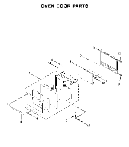 Oven door parts Diagram and Parts List for WOS72EC0HS02  Whirlpool Wall Oven