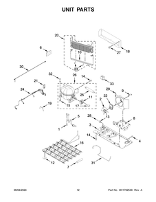 Unit Parts Diagram and Parts List for KRFF577KPS03  KitchenAid Refrigerator