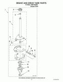 BRAKE AND DRIVE TUBE PARTS Diagram and Parts List for YWET3300XQ0  Whirlpool Washer Dryer Combo