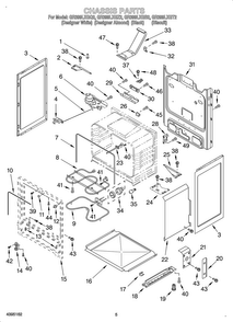 Part Location Diagram of 0 Whirlpool Frame, front (non-serviceable)