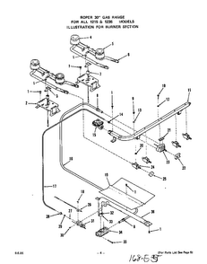Section 4 Diagram and Parts List for 1235*0A  Roper Range
