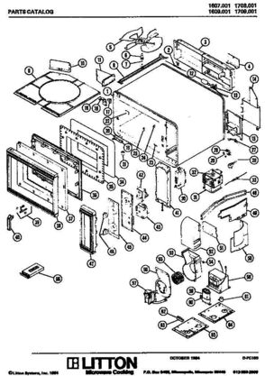 01 - Page 1 Diagram and Parts List for 1708001  Whirlpool Microwave