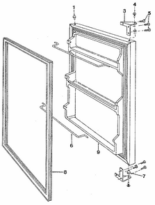 Door Diagram and Parts List for 6ERF  Whirlpool Refrigerator