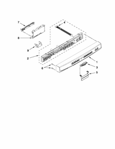 Control Panel And Latch Parts Diagram and Parts List for 66513044K113  Kenmore Dishwasher