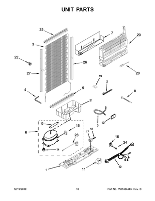 Unit Parts Diagram and Parts List for WRT112CZJW00  Whirlpool Refrigerator