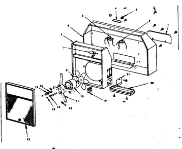 Range Hood Assembly Diagram and Parts List for 1555217000  Kenmore Range Hood