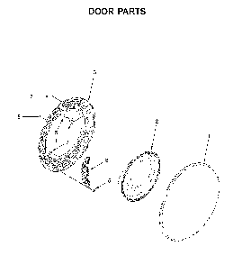 Door parts Diagram and Parts List for 7MWFW6622HW2  Whirlpool Washer
