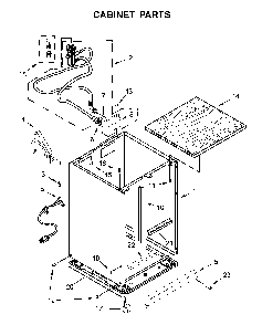Cabinet parts Diagram and Parts List for WDP370PAHW1  Whirlpool Dishwasher