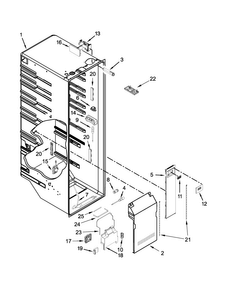 Refrigerator Liner Parts Diagram and Parts List for WRS975SIDM00  Whirlpool Refrigerator