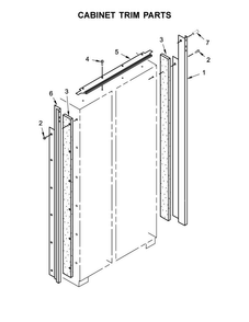 Cabinet Trim Parts Diagram and Parts List for KBSN608EPA01  KitchenAid Refrigerator