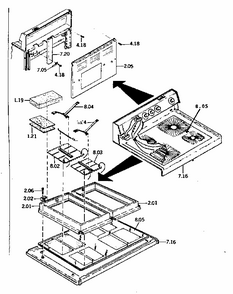 Rangetop Diagram and Parts List for 1189387140  Kenmore Range