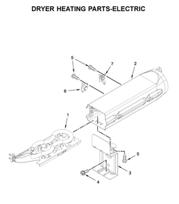 Dryer Heating Parts-Electric Diagram and Parts List for YWED5100HW1  Whirlpool Dryer