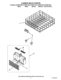 LOWER RACK PARTS Diagram and Parts List for DU1055XTVDA  Whirlpool Dishwasher