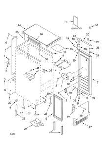Cabinet Liner And Door Parts Diagram and Parts List for 10689482998  Kenmore Ice Maker