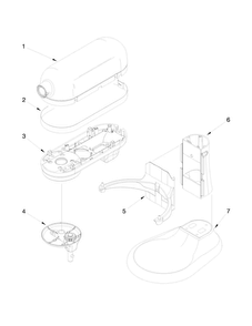 Color Variation Parts Diagram and Parts List for 5KSM7580XBAC0  KitchenAid Mixer